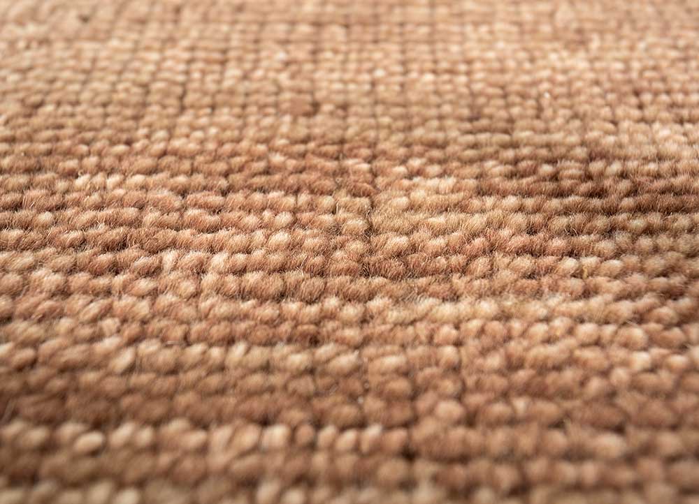 manifest beige and brown wool Hand Knotted Rug - CloseUp