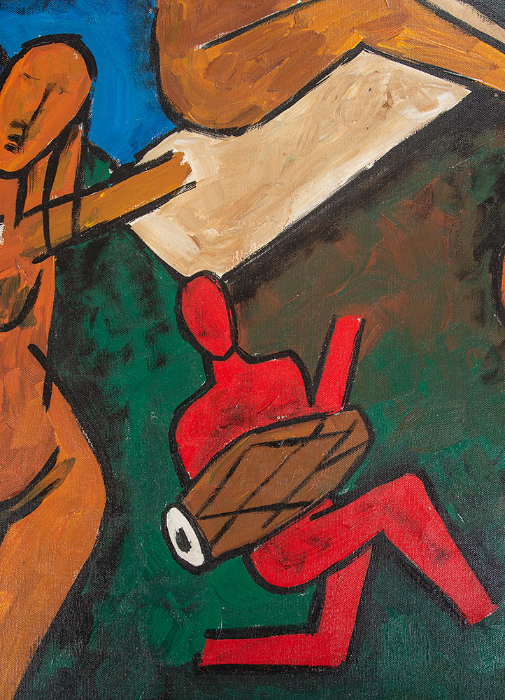 painting green  ART WORK Rug - CloseUp