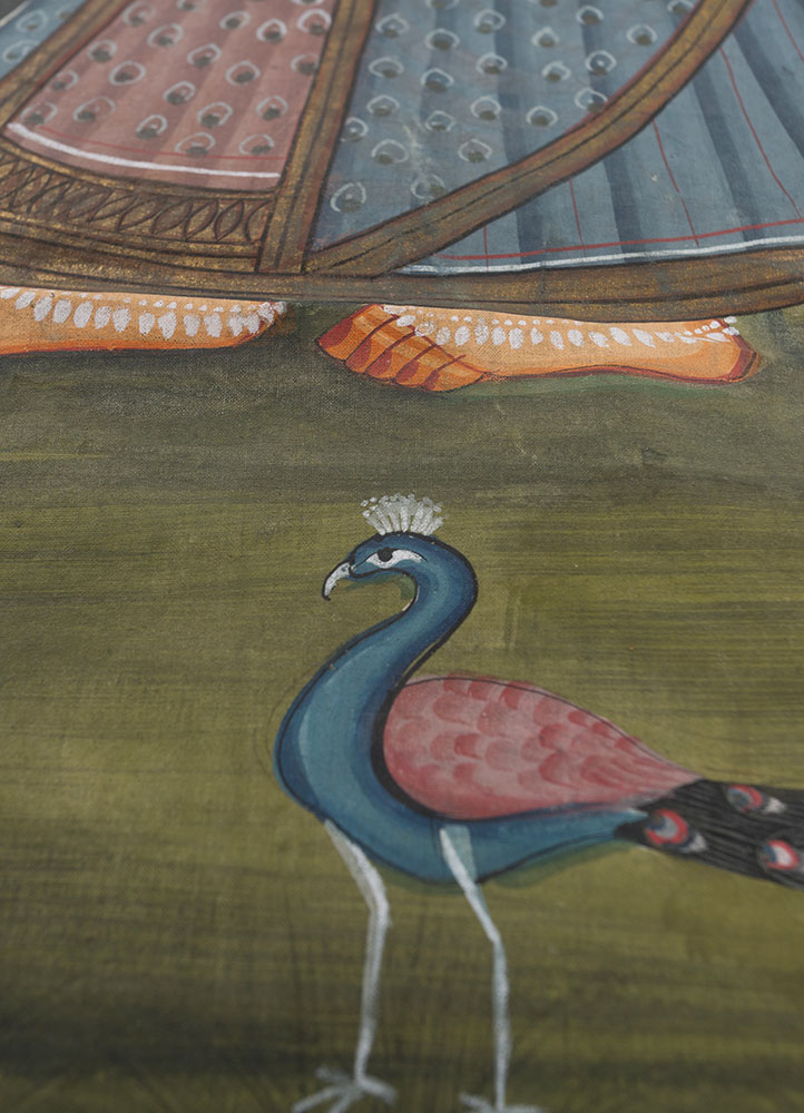 pichwai art gold cotton cloth ART WORK Rug - CloseUp
