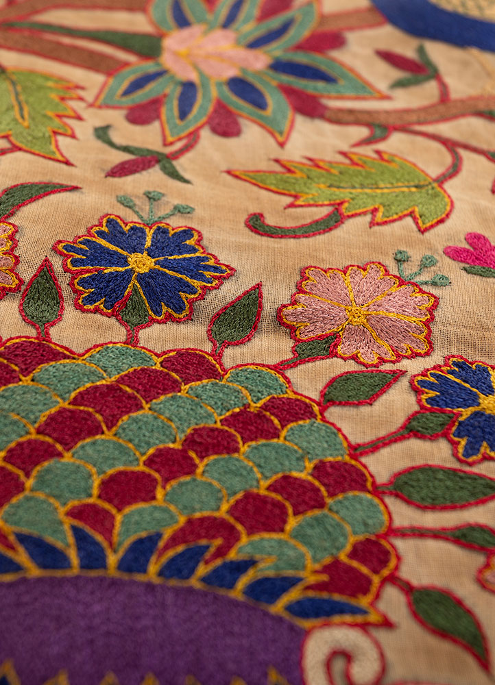 pichwai art green cotton cloth ART WORK Rug - CloseUp