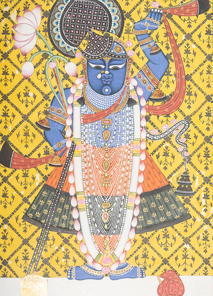 pichwai art gold cotton cloth ART WORK Rug - CloseUp