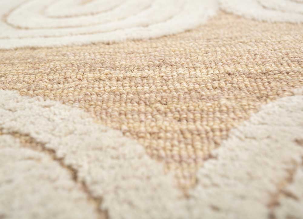 modo beige and brown wool Hand Tufted Rug - CloseUp