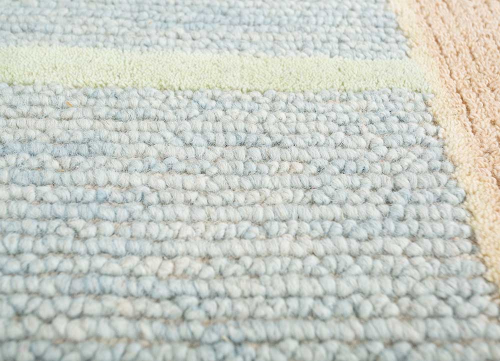 acar beige and brown wool Hand Tufted Rug - CloseUp