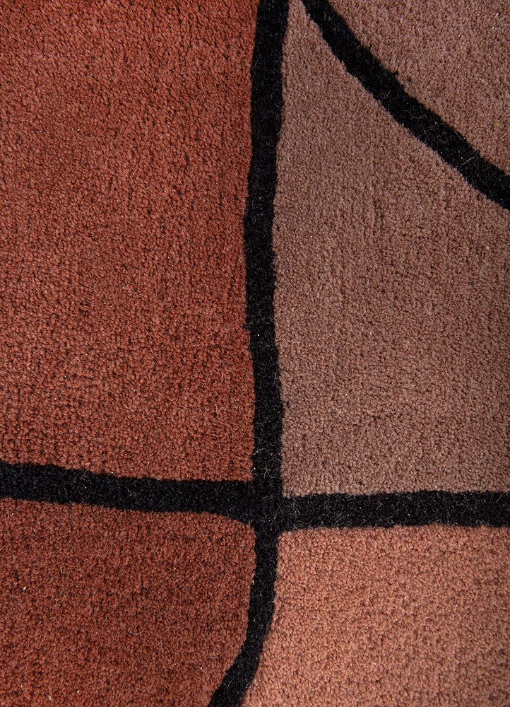 aprezo beige and brown wool Hand Tufted Rug - CloseUp