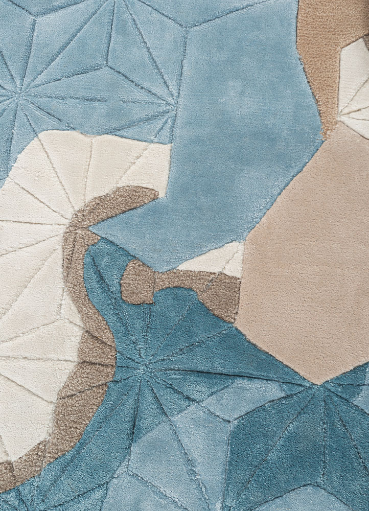 mythos ivory wool and viscose Hand Tufted Rug - CloseUp