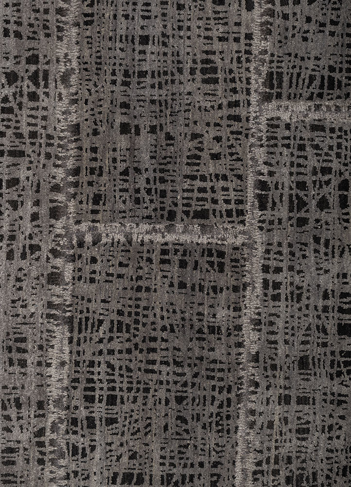 provenance blue wool and bamboo silk Hand Knotted Rug - CloseUp provenance blue wool and bamboo silk Hand Knotted Rug - CloseUp