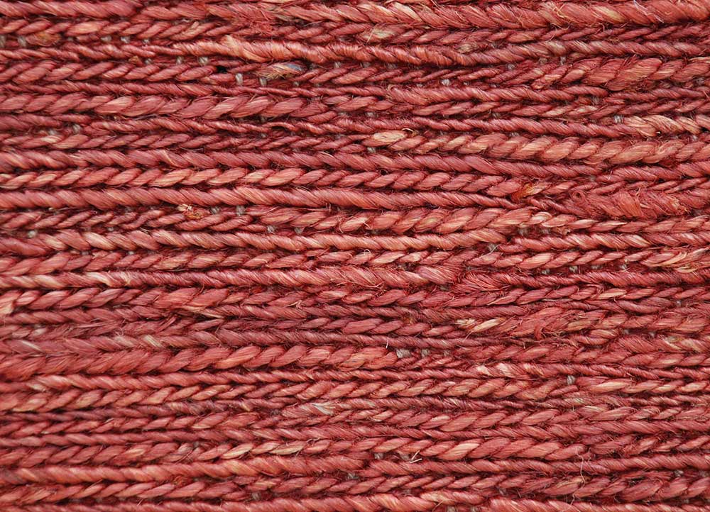 hula red and orange jute and hemp Hand Knotted Rug - CloseUp