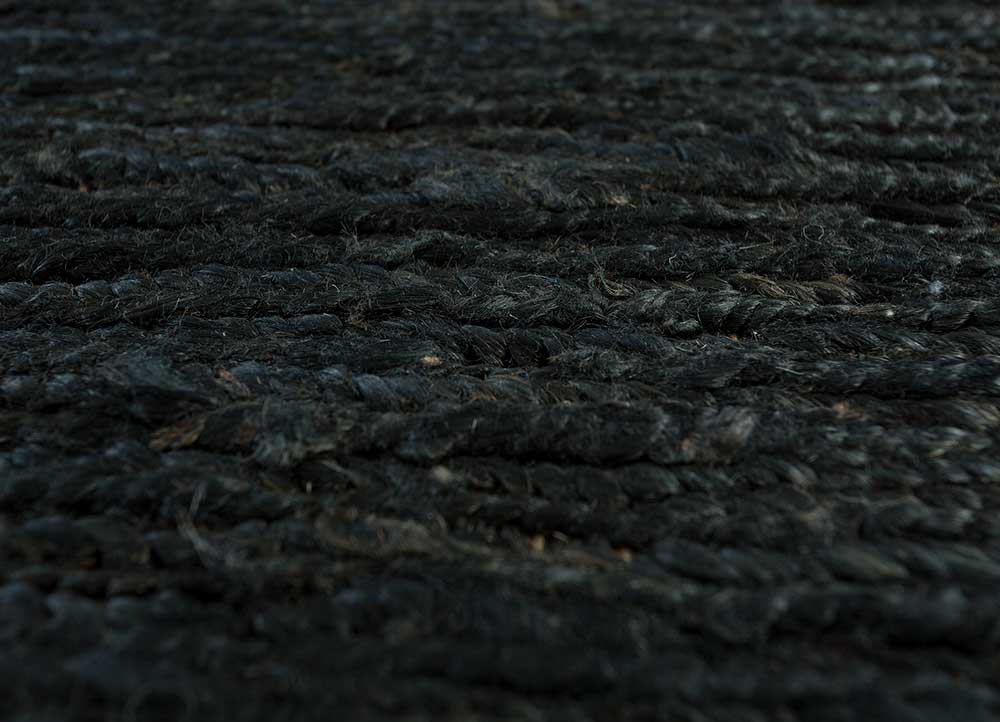 hula grey and black jute and hemp Hand Knotted Rug - CloseUp