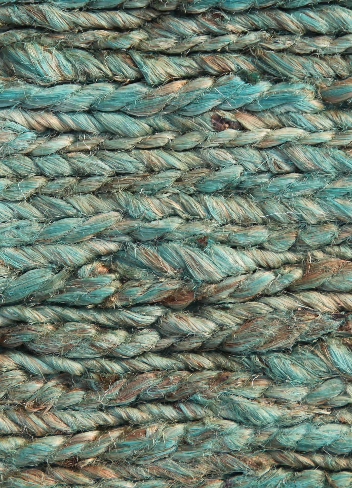 hula blue jute and hemp Hand Knotted Rug - CloseUp