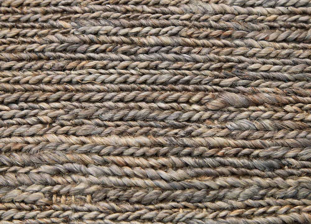 hula beige and brown jute and hemp Hand Knotted Rug - CloseUp