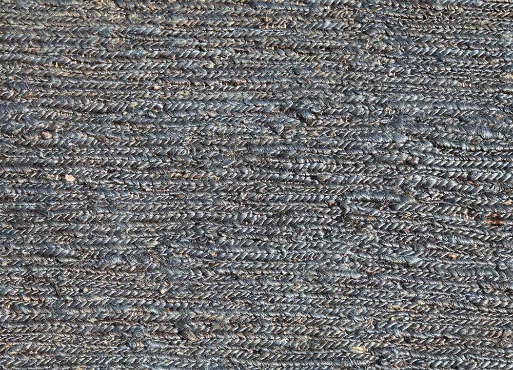 hula blue jute and hemp Hand Knotted Rug - CloseUp