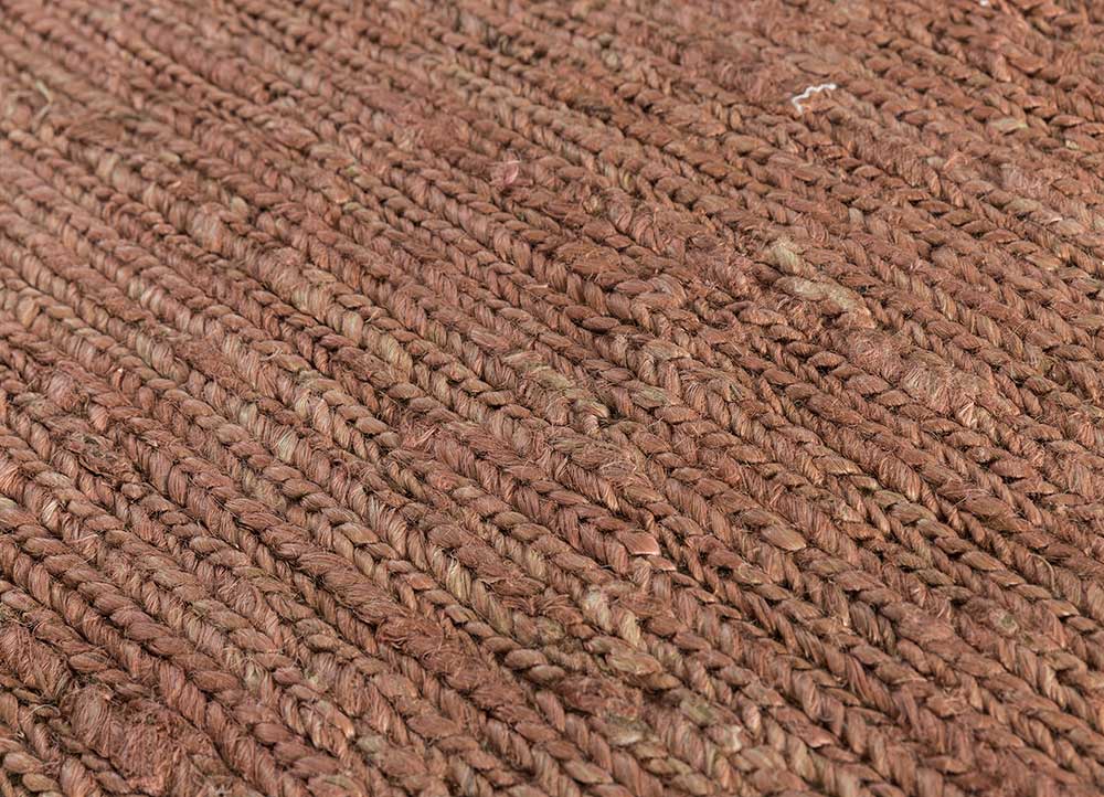 hula red and orange jute and hemp Hand Knotted Rug - CloseUp