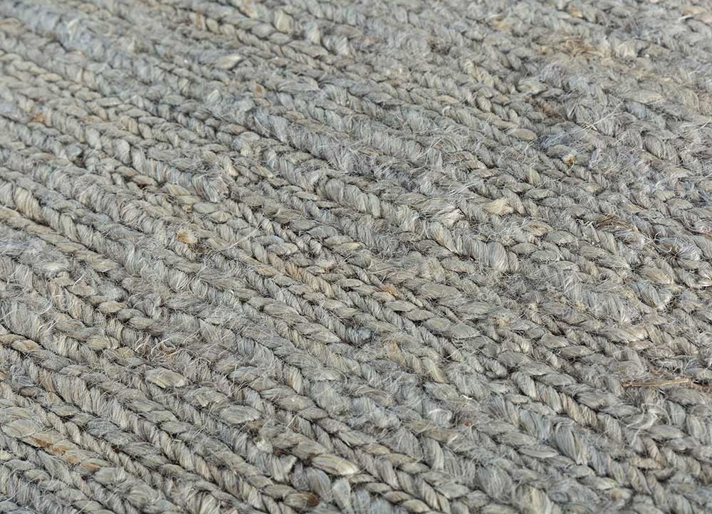 hula blue jute and hemp Hand Knotted Rug - CloseUp