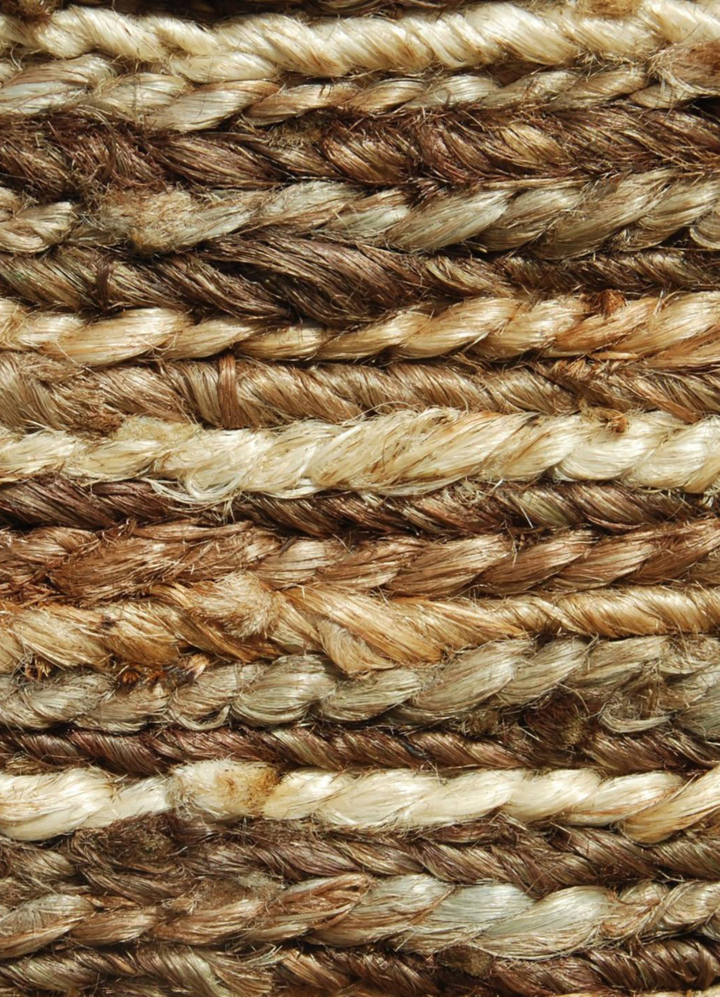 hula beige and brown jute and hemp Hand Knotted Rug - CloseUp