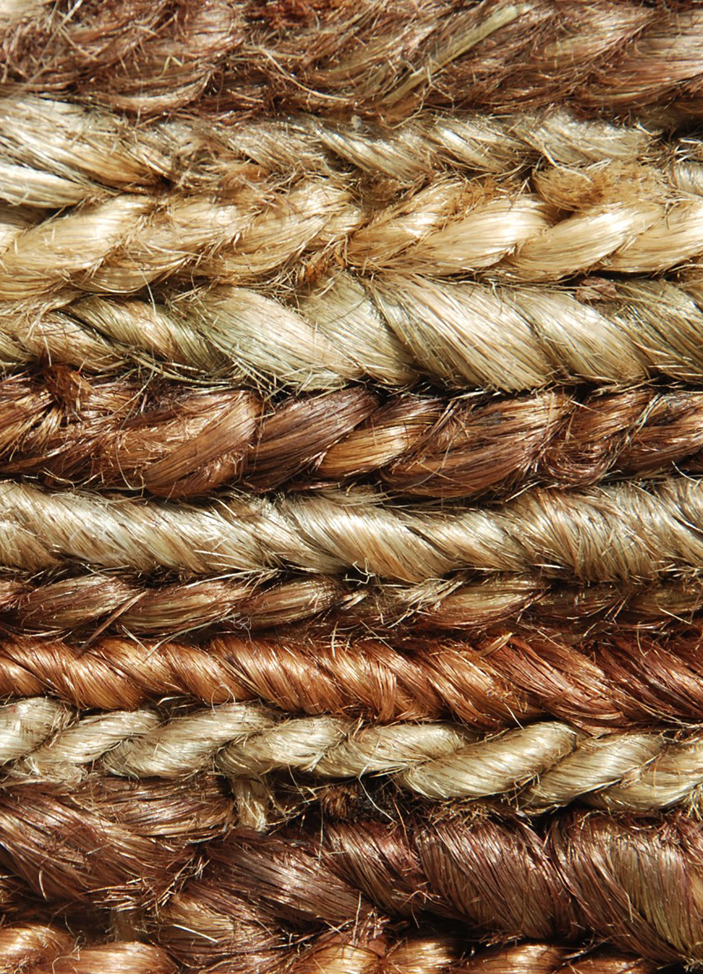 hula beige and brown jute and hemp Hand Knotted Rug - CloseUp