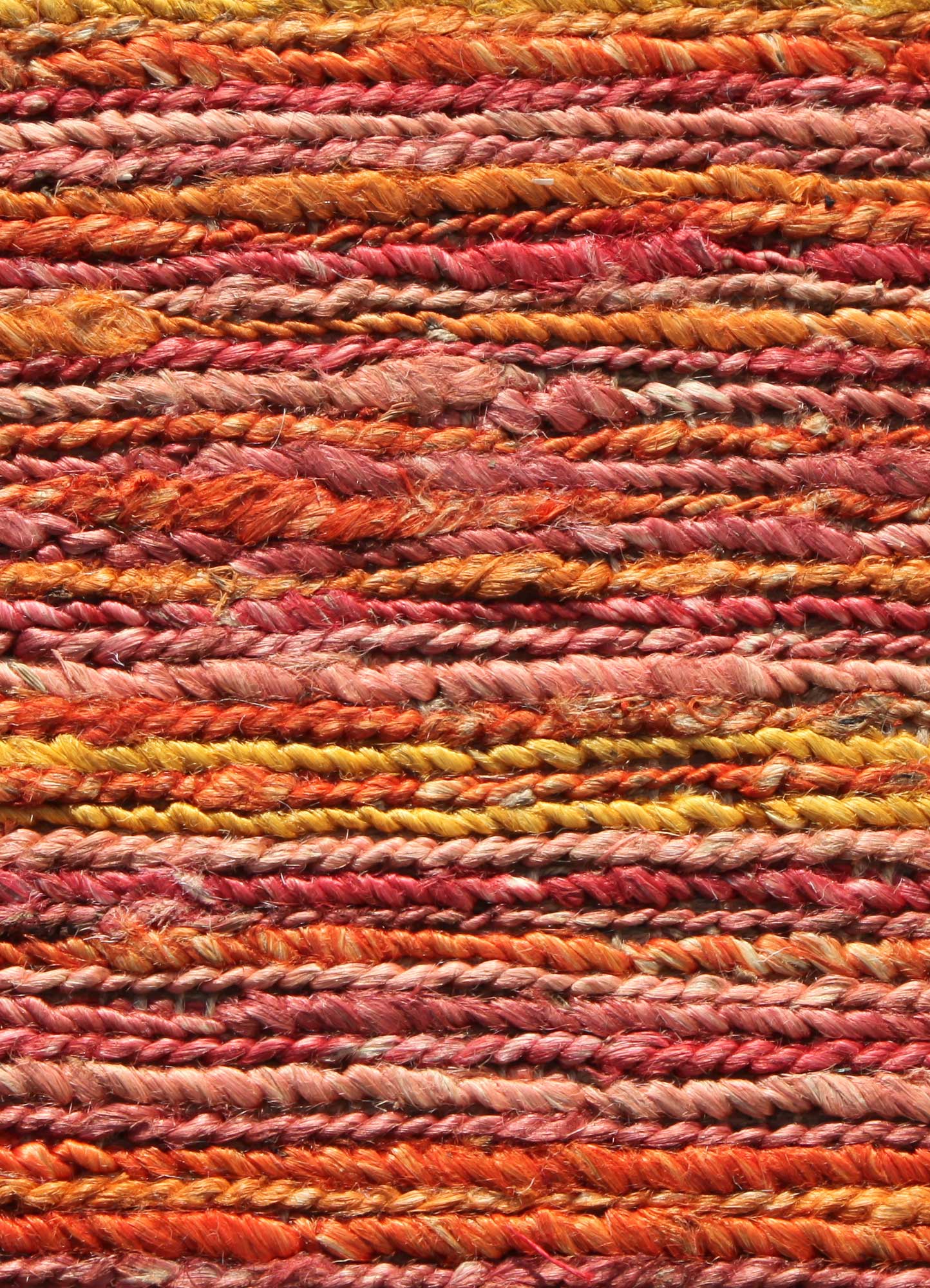 hula red and orange jute and hemp Hand Knotted Rug - CloseUp