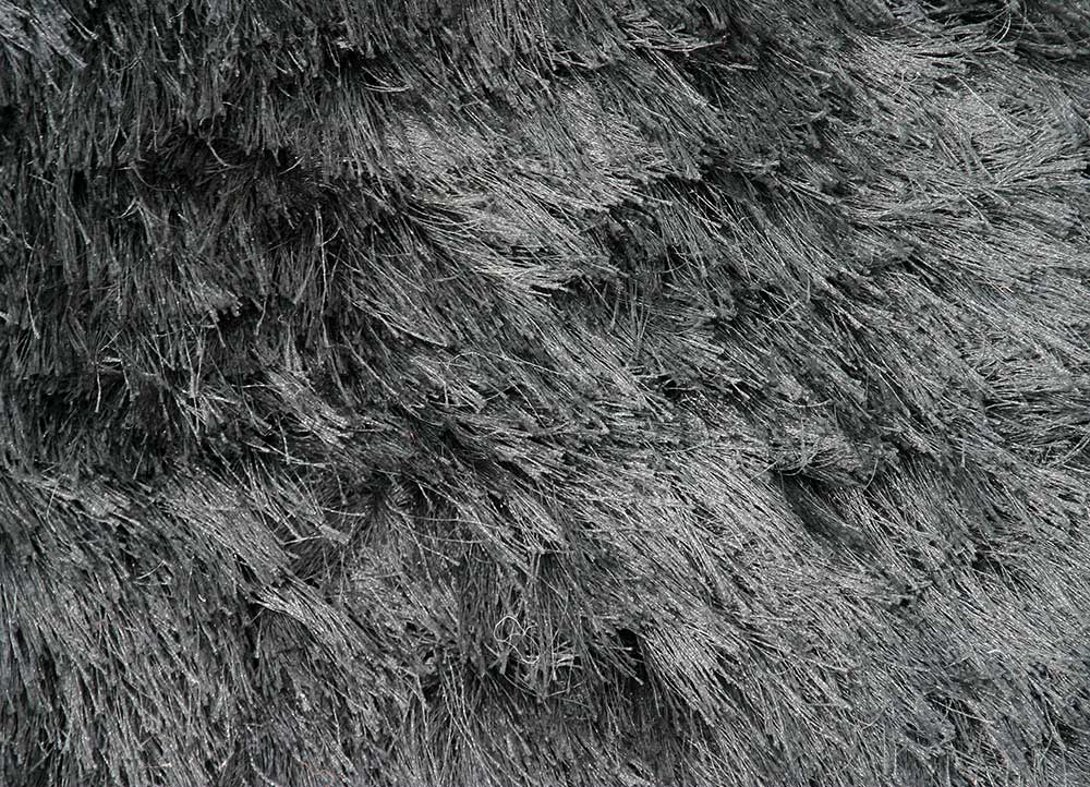 basis grey and black polyester Shag Rug - CloseUp