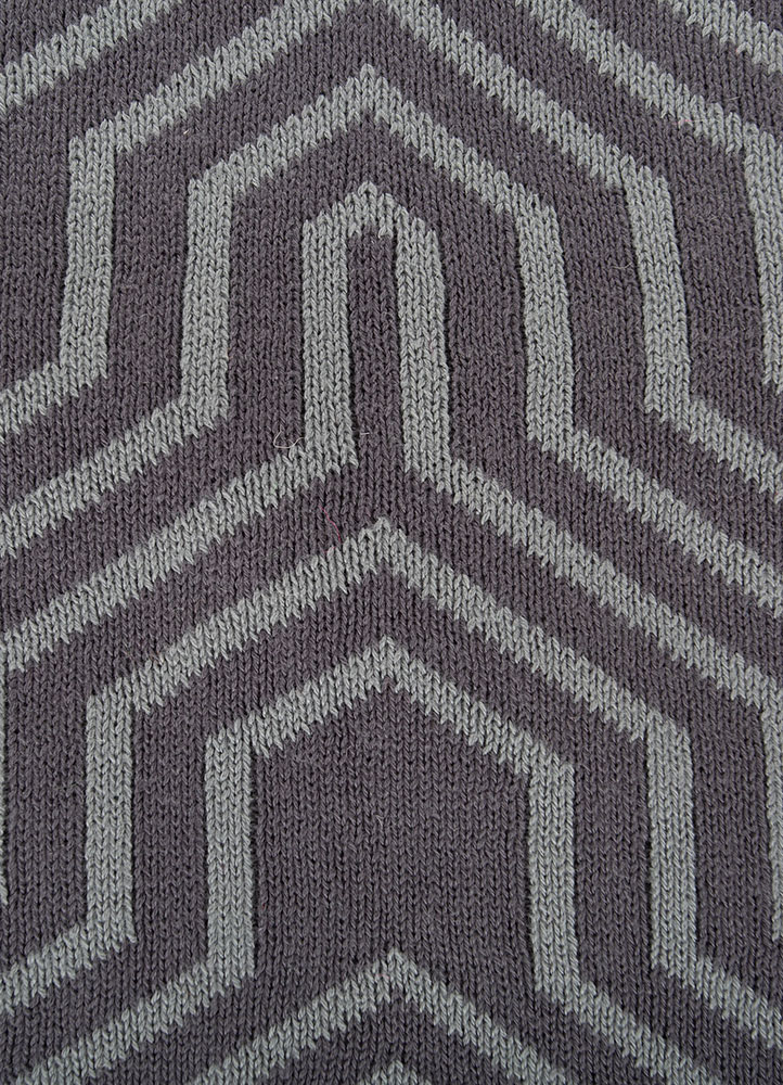 throws blue polyester Hand Woven Rug - CloseUp