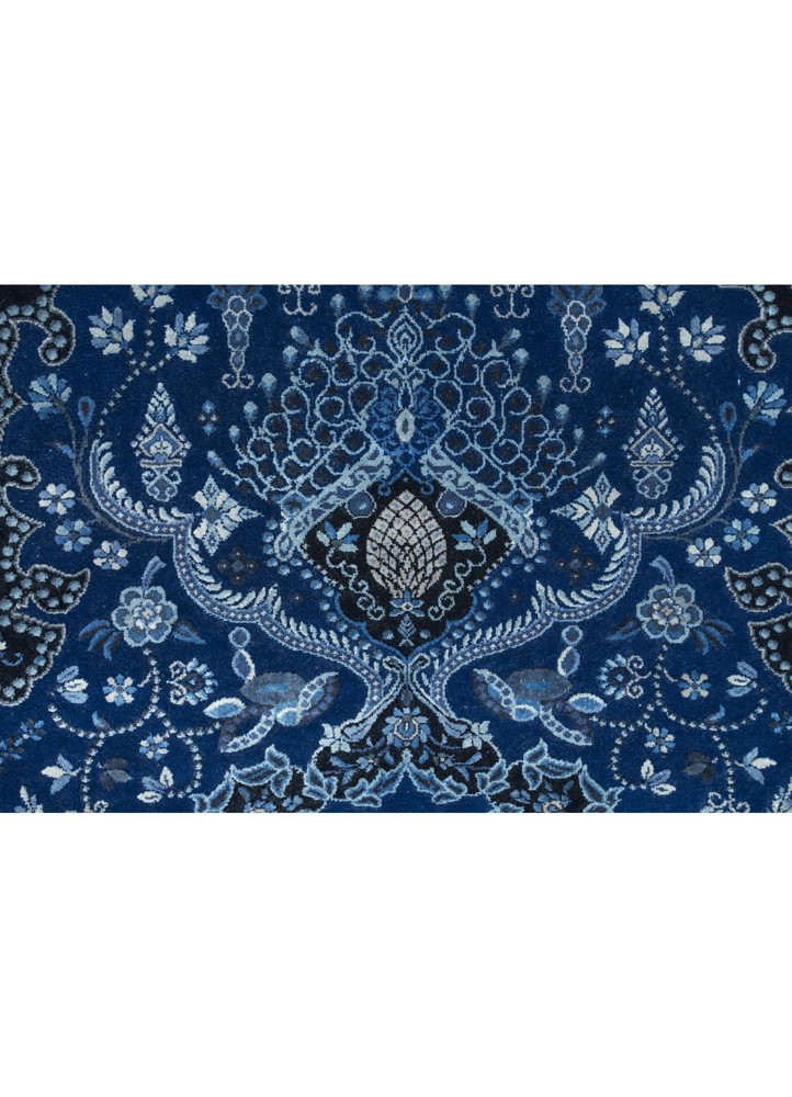 entropy blue wool and silk Hand Knotted Rug - CloseUp entropy blue wool and silk Hand Knotted Rug - CloseUp