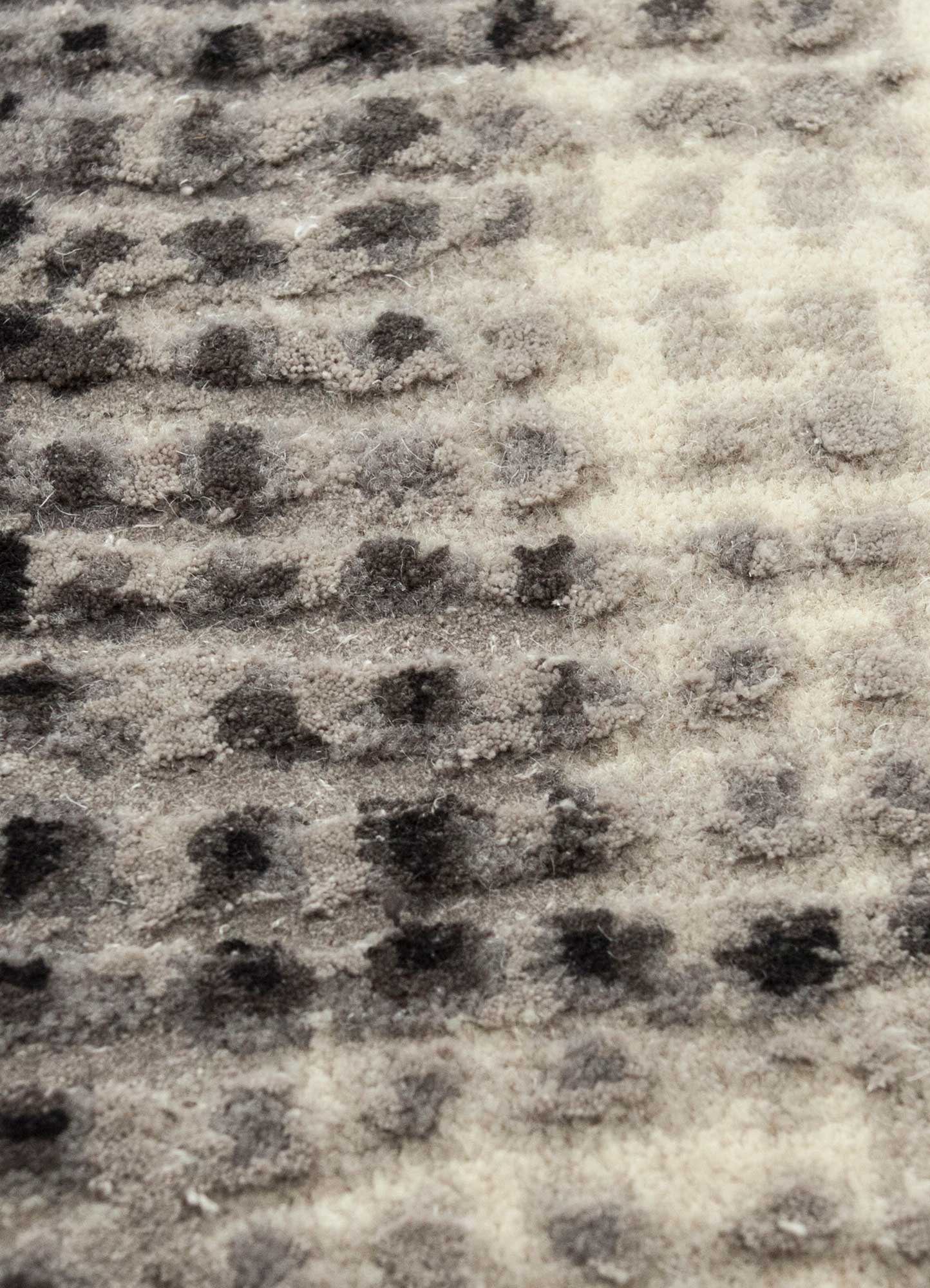 free verse by kavi grey and black wool and silk Hand Knotted Rug - CloseUp