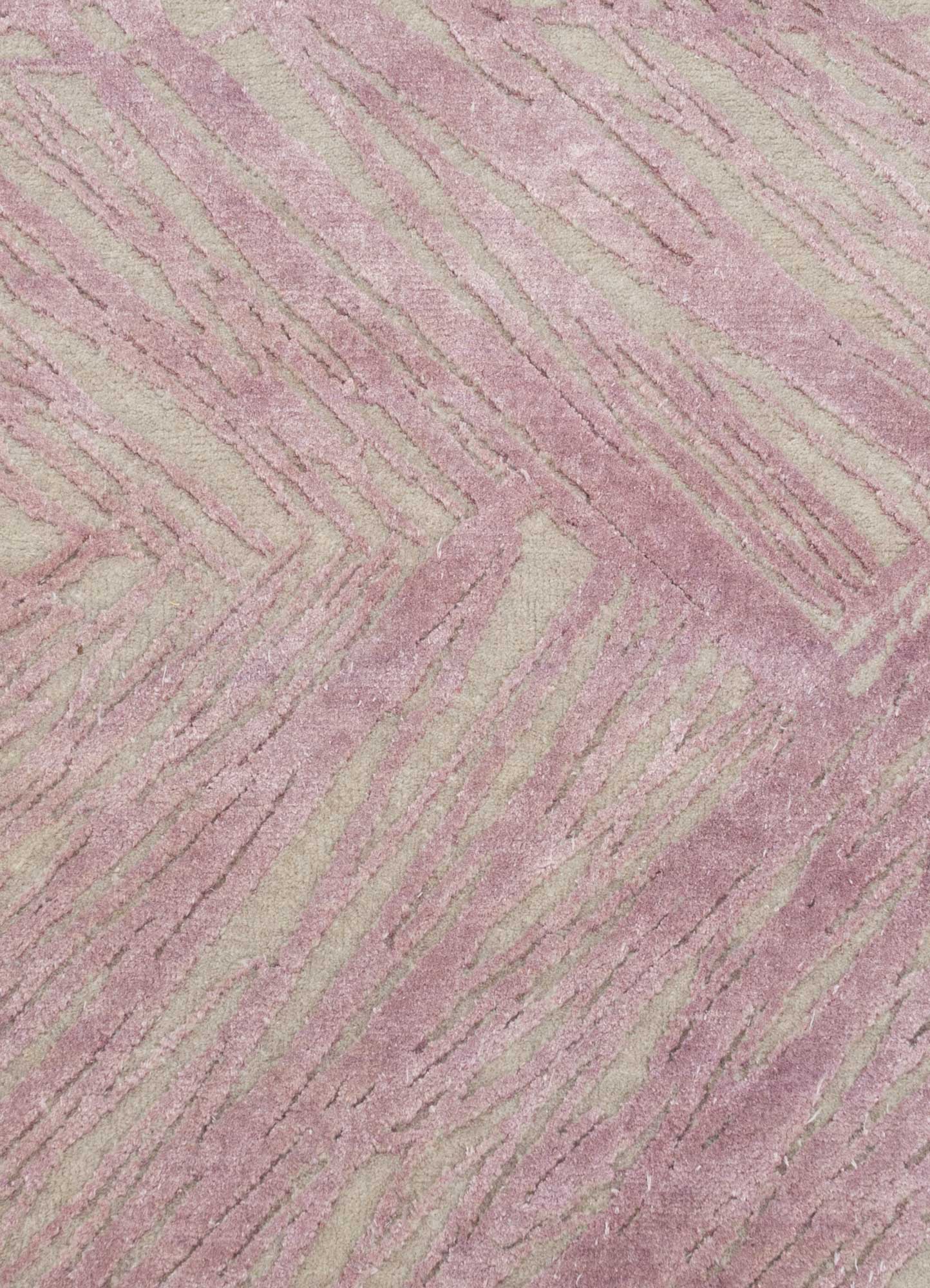 free verse by kavi pink and purple wool and silk Hand Knotted Rug - CloseUp