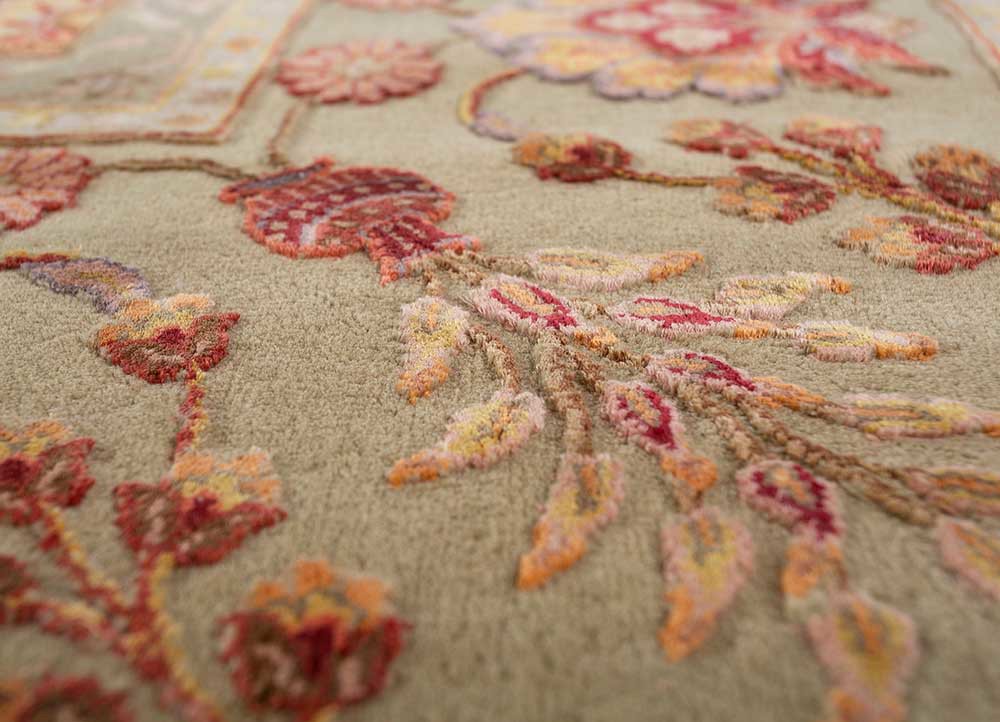 aurora red and orange wool and silk Hand Knotted Rug - CloseUp aurora red and orange wool and silk Hand Knotted Rug - CloseUp