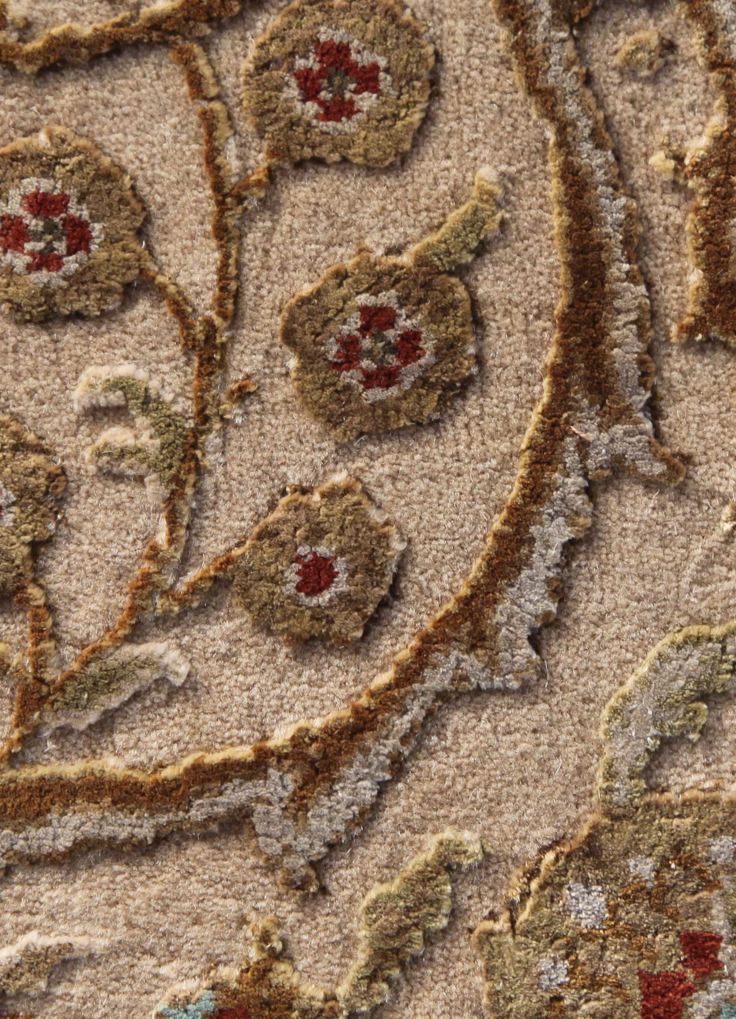 aurora blue wool and silk Hand Knotted Rug - CloseUp aurora blue wool and silk Hand Knotted Rug - CloseUp