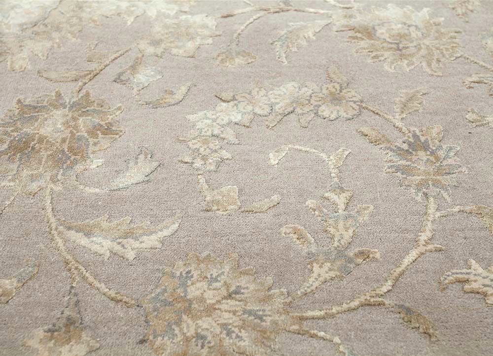 aurora grey and black wool and silk Hand Knotted Rug - CloseUp aurora grey and black wool and silk Hand Knotted Rug - CloseUp