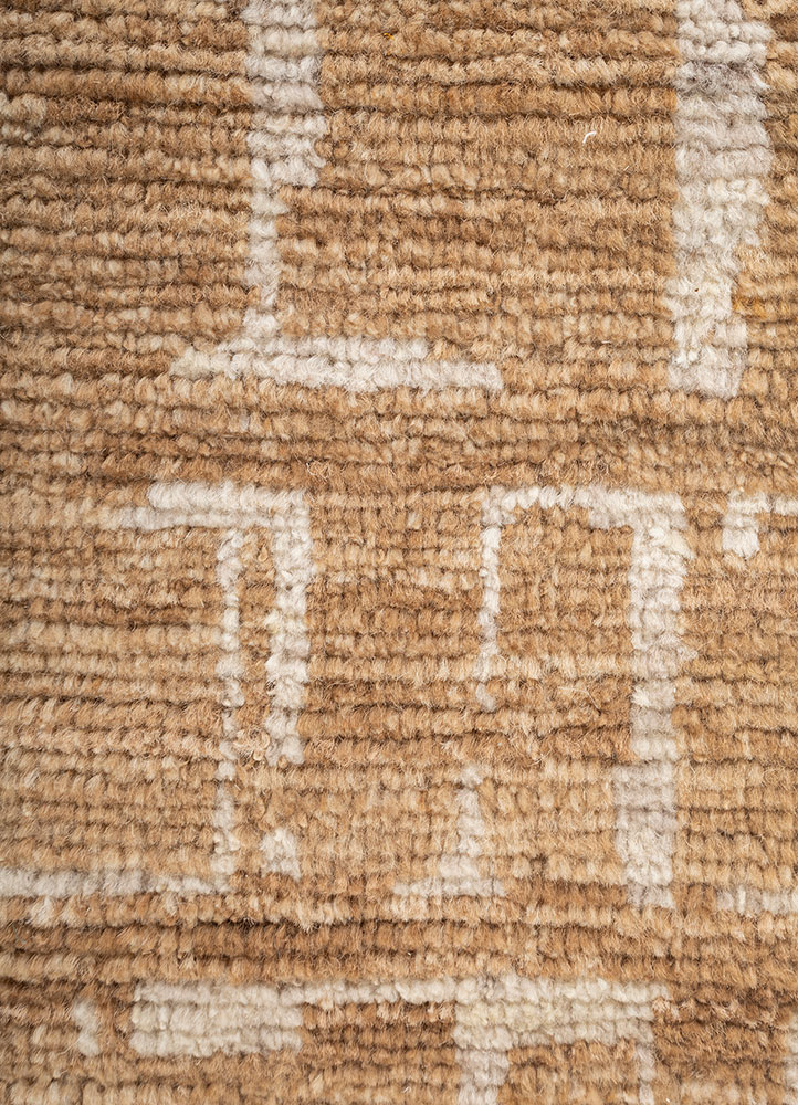 manifest beige and brown afghan wool Hand Knotted Rug - CloseUp manifest beige and brown afghan wool Hand Knotted Rug - CloseUp