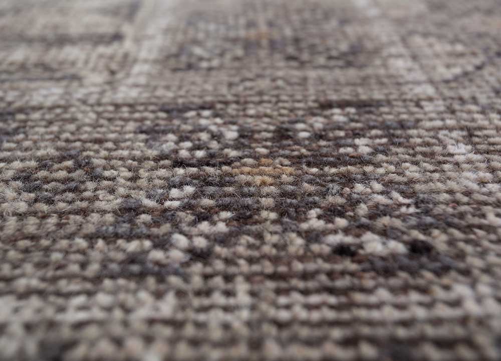 erbe grey and black wool Hand Knotted Rug - CloseUp