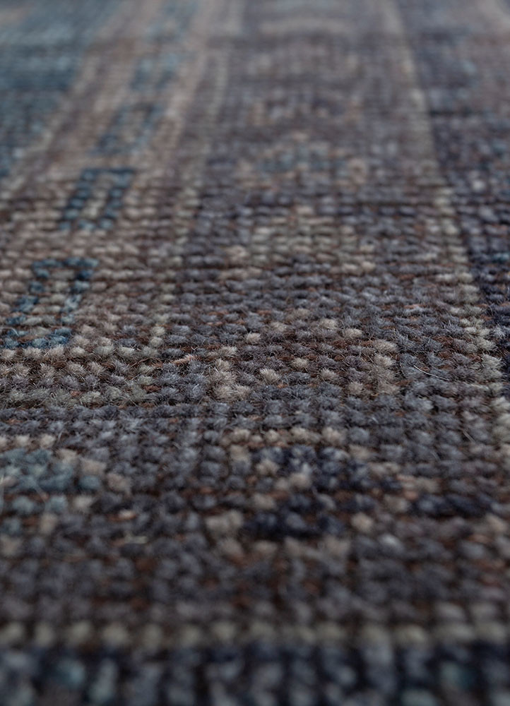 erbe blue wool Hand Knotted Rug - CloseUp erbe blue wool Hand Knotted Rug - CloseUp