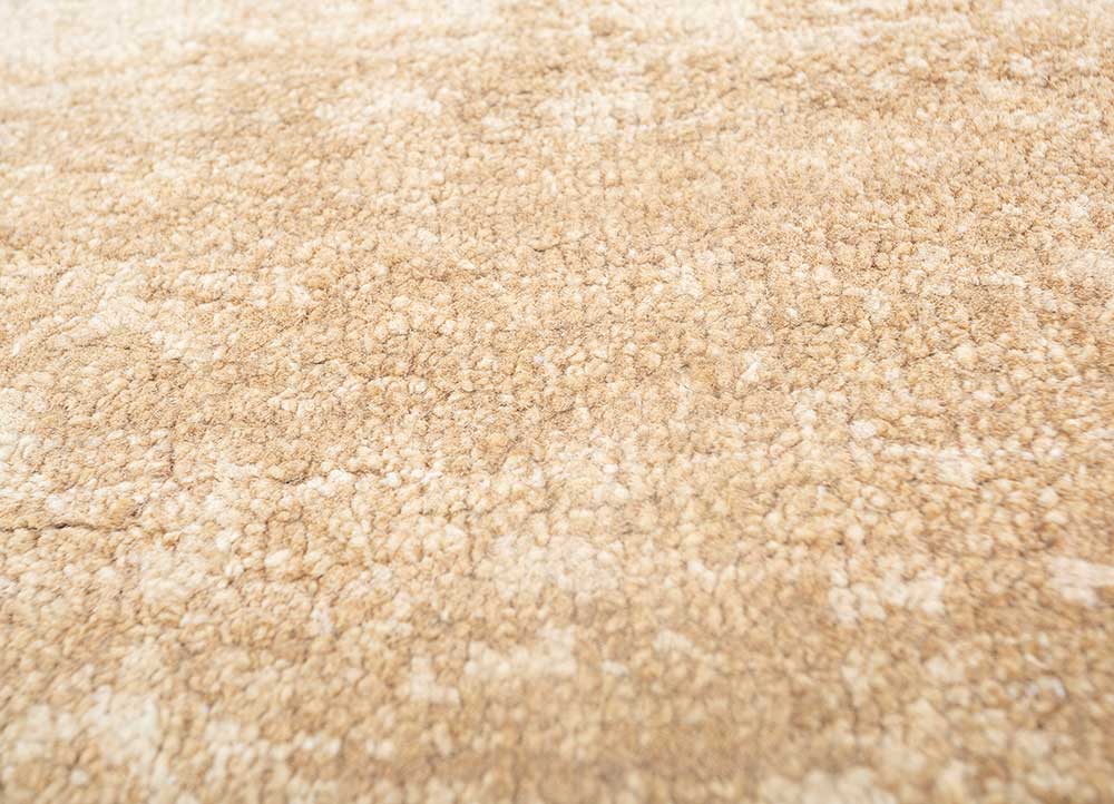 far east beige and brown silk Hand Knotted Rug - CloseUp