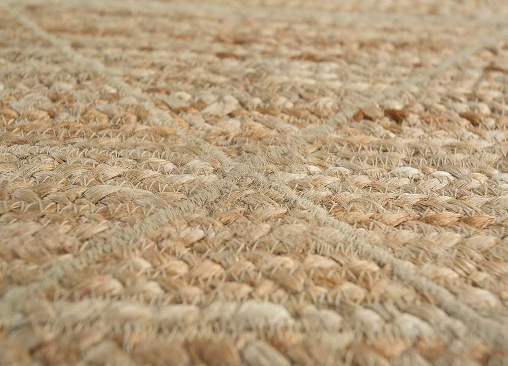 abrash beige and brown jute and hemp Flat Weaves Rug - CloseUp