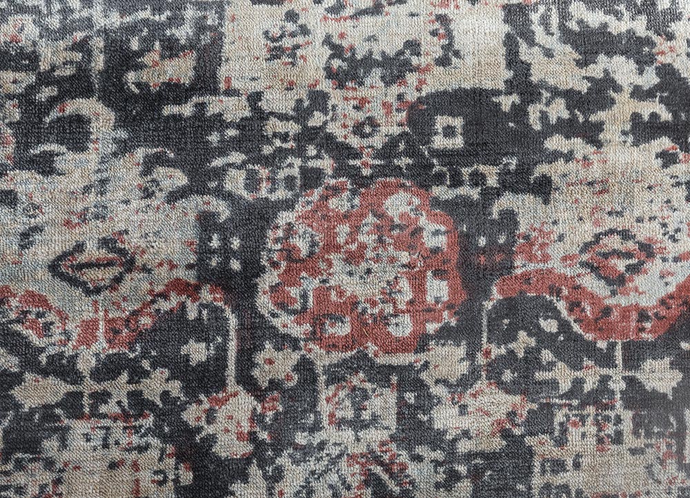 acar ivory viscose Hand Loom Rug - CloseUp