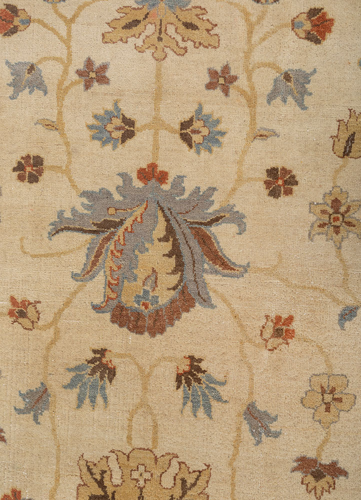 savana ivory wool Hand Knotted Rug - CloseUp