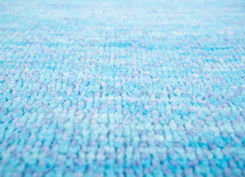 kairos blue wool Hand Knotted Rug - CloseUp