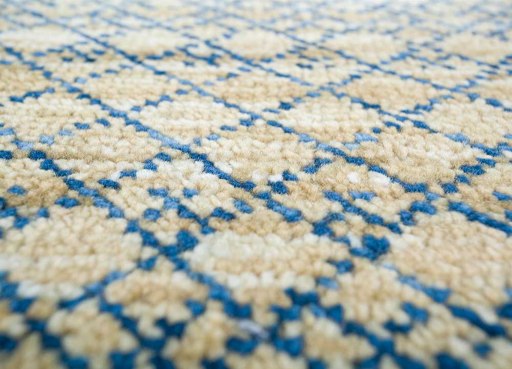 kairos blue wool Hand Knotted Rug - CloseUp