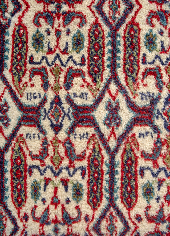 amani ivory wool Hand Knotted Rug - CloseUp