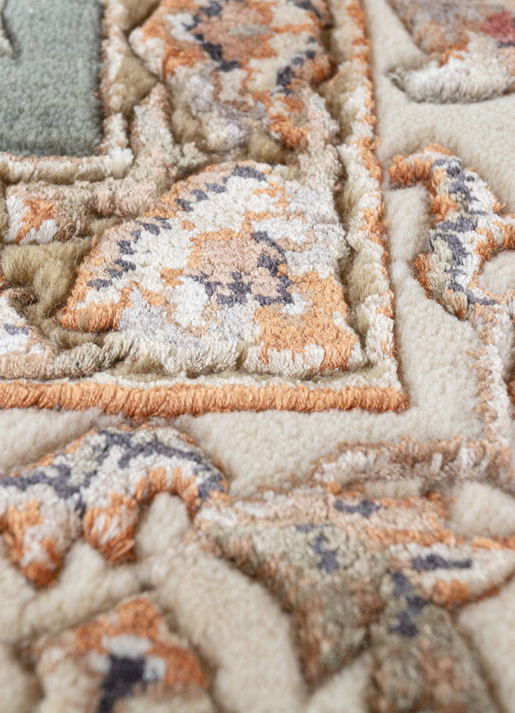 aurora green wool and viscose Hand Knotted Rug - CloseUp aurora green wool and viscose Hand Knotted Rug - CloseUp