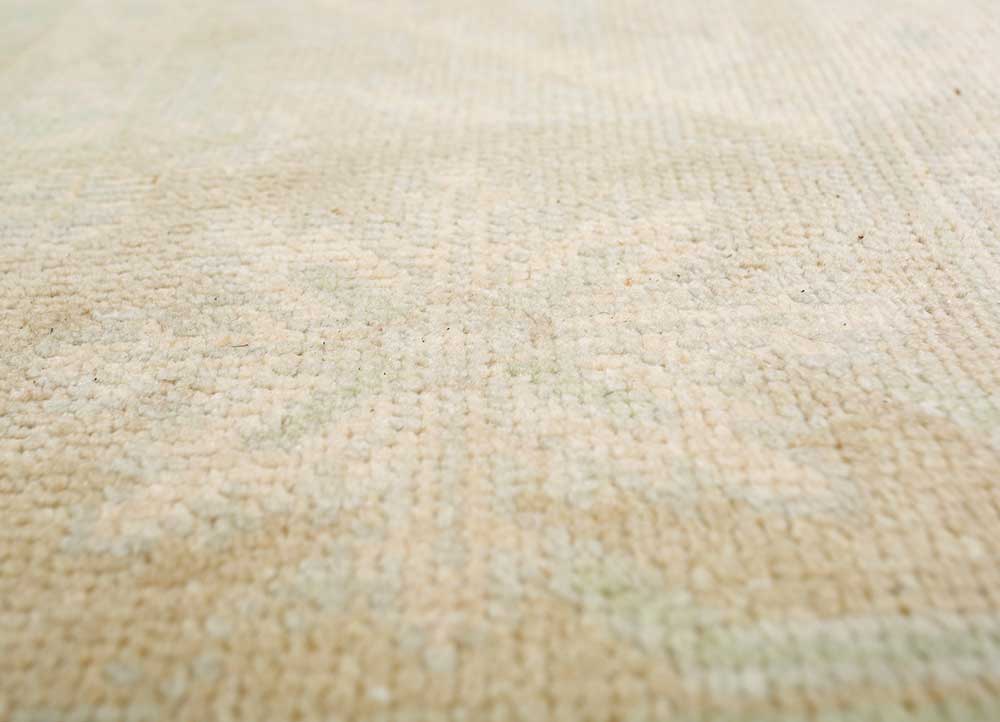 cyanna green wool and viscose Hand Knotted Rug - CloseUp