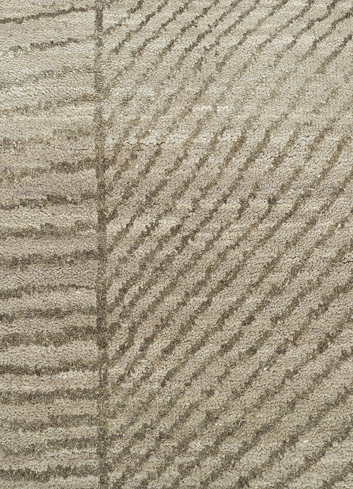 hidden by kavi ivory wool and silk Hand Knotted Rug - CloseUp