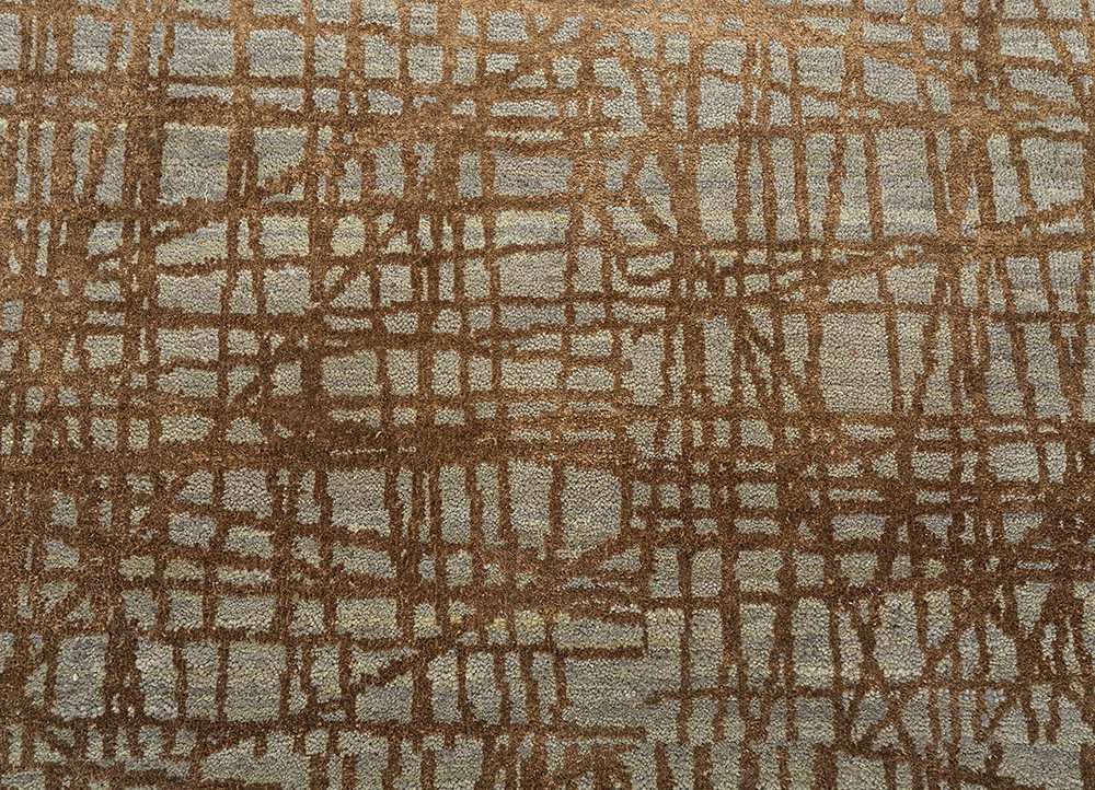 free verse by kavi beige and brown wool and silk Hand Knotted Rug - CloseUp free verse by kavi beige and brown wool and silk Hand Knotted Rug - CloseUp