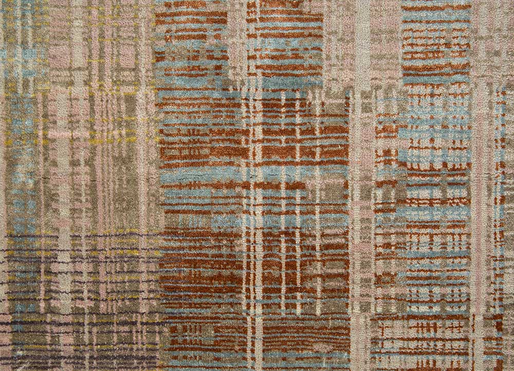 unstring by kavi multi wool and bamboo silk Hand Knotted Rug - CloseUp