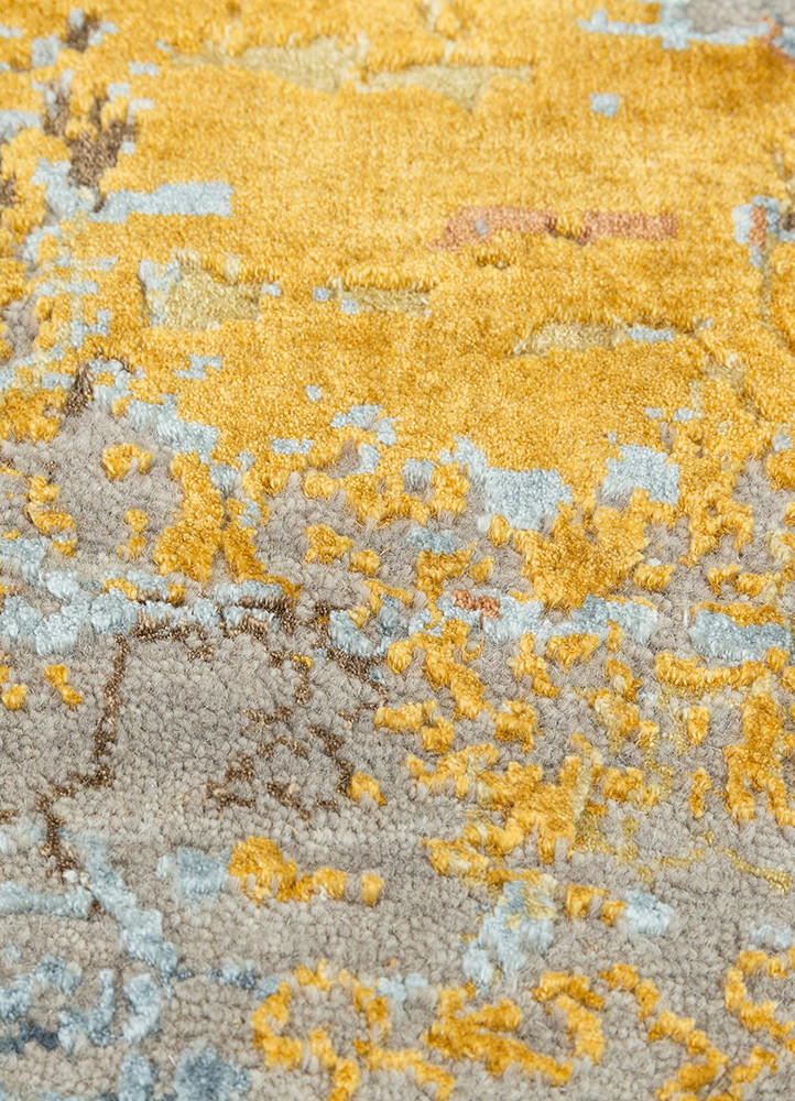 unstring by kavi grey and black wool and bamboo silk Hand Knotted Rug - CloseUp unstring by kavi grey and black wool and bamboo silk Hand Knotted Rug - CloseUp