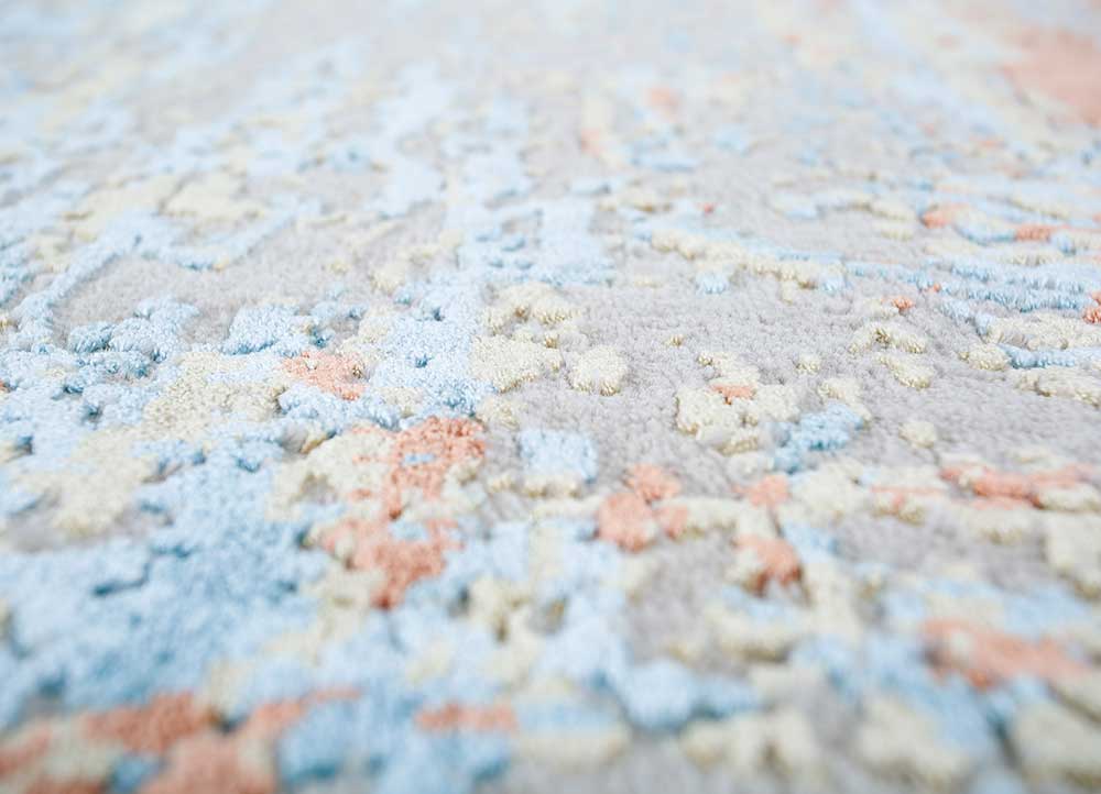 unstring by kavi beige and brown wool and bamboo silk Hand Knotted Rug - CloseUp