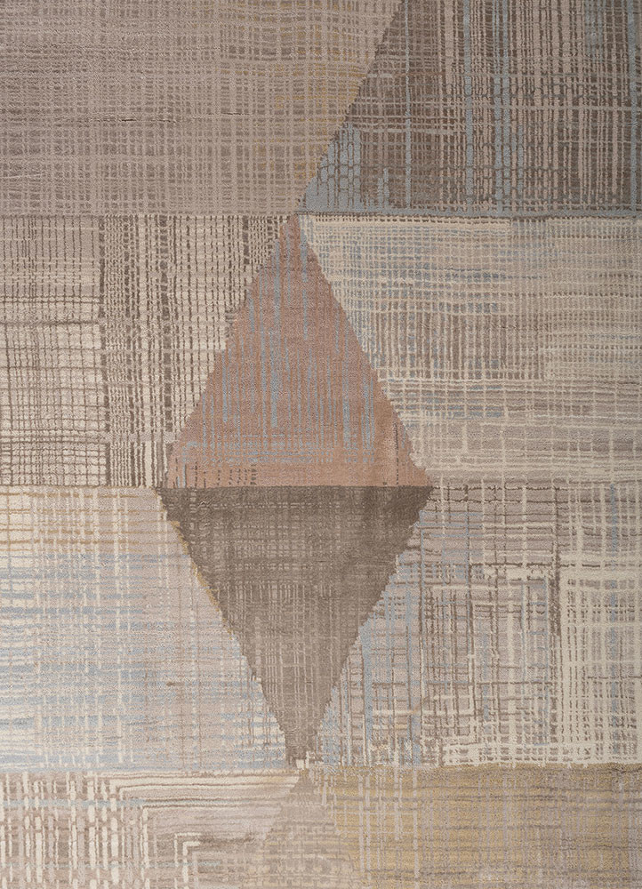 unstring by kavi ivory wool and bamboo silk Hand Knotted Rug - CloseUp unstring by kavi ivory wool and bamboo silk Hand Knotted Rug - CloseUp