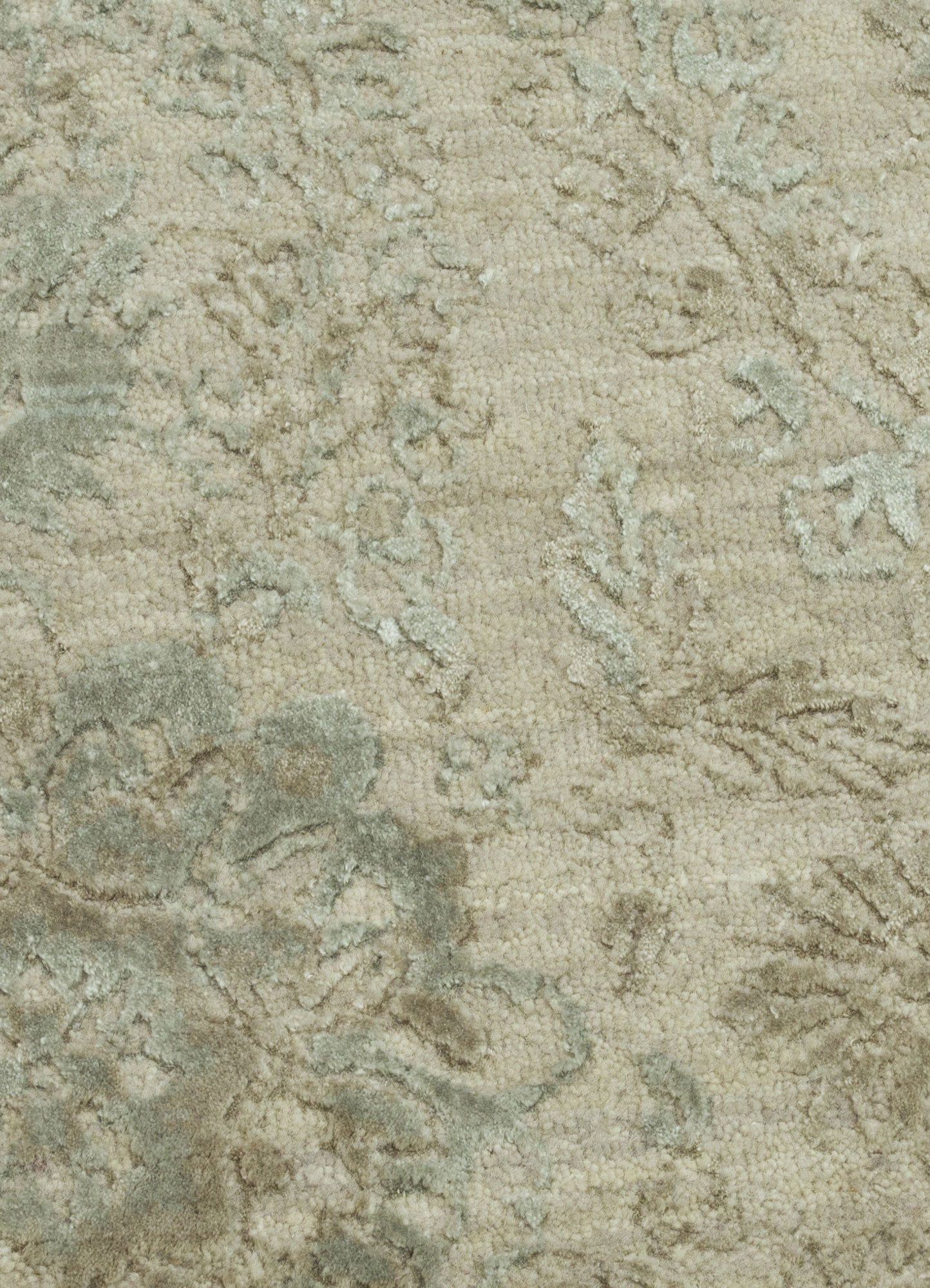 far east ivory wool and bamboo silk Hand Knotted Rug - CloseUp