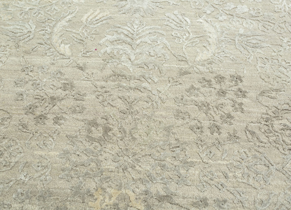 far east grey and black wool and bamboo silk Hand Knotted Rug - CloseUp far east grey and black wool and bamboo silk Hand Knotted Rug - CloseUp