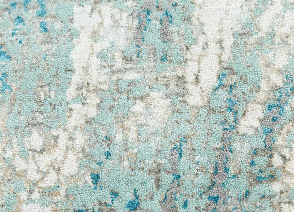 tattvam blue wool and bamboo silk Hand Knotted Rug - CloseUp