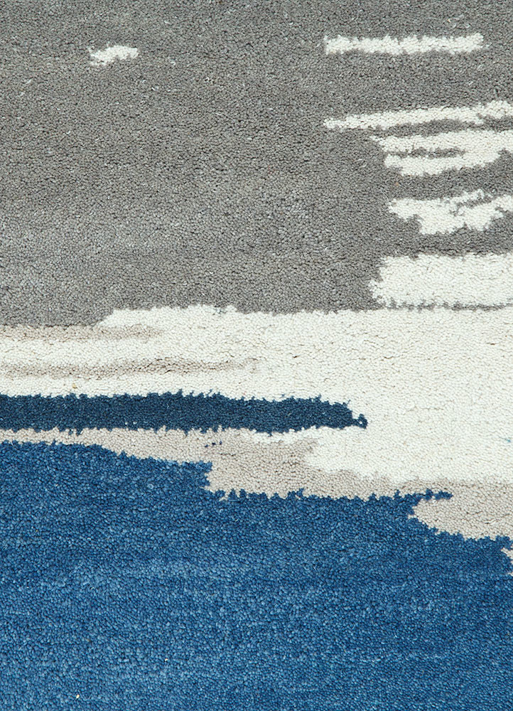 en casa by luli sanchez blue wool Hand Tufted Rug - CloseUp en casa by luli sanchez blue wool Hand Tufted Rug - CloseUp